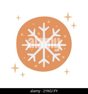 Pan di zenzero, biscotti di Natale. Illustrazione di Natale. Biscotti al forno durante le feste. Design piatto, stile doodle. Icona vettoriale Illustrazione Vettoriale