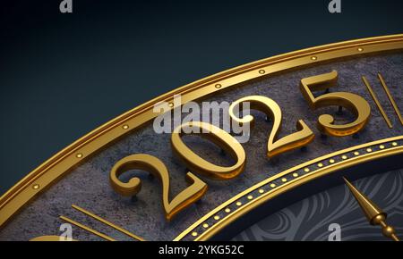 Cartolina d'oro numero 2025 in primo piano Foto Stock
