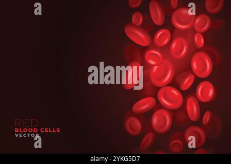 Le cellule rosse del sangue che scorre sullo sfondo Illustrazione Vettoriale