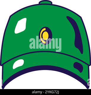 Illustrazione grafica vettoriale di berretto militare in stile cartoni animati. Copricapo uniforme. L'icona è perfetta per il web design, gli elementi decorativi, la stampa e l'adesivo Illustrazione Vettoriale