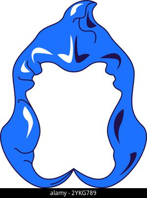 Illustrazione grafica vettoriale della cappa monaca in stile cartoni animati. Copricapo per feste o carnevale. L'icona è perfetta per il web design, gli elementi decorativi, pr Illustrazione Vettoriale