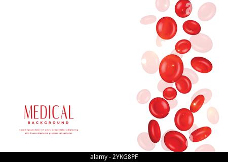 globuli rossi nel design di base di concetto medico 3d Illustrazione Vettoriale