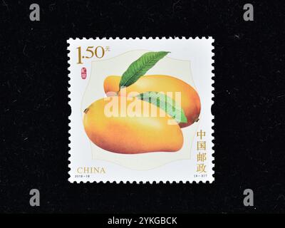 CINA - CIRCA 2018: Un francobollo stampato in Cina mostra 2018-18 frutti (3), circa 2018. Foto Stock