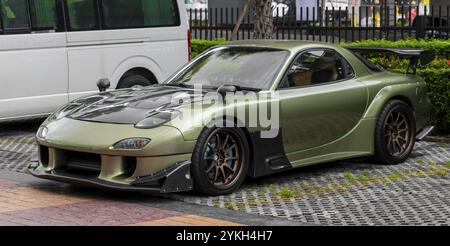 Bangkok Thailandia 22. Mai 2018 auto sportiva Green Tuned parcheggiata a Huai Khwang Bangkok Thailandia Foto Stock