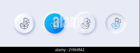 Icona della linea di bandiera. Segnale del luogo di consegna. Icone di linea. Vettore Illustrazione Vettoriale