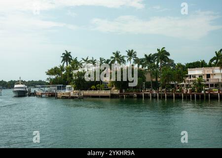 Lussuosa residenza di celebrità su Star Island a Miami Florida USA Foto Stock
