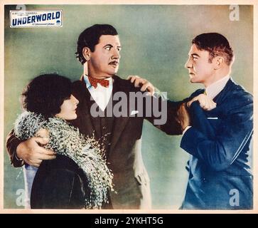 Underworld (Paramount, 1927). Jumbo lobby Card - Clive Brook, Evelyn Brent, George Bancroft, Larry Semon. Una produzione di Hector Turnbull Foto Stock