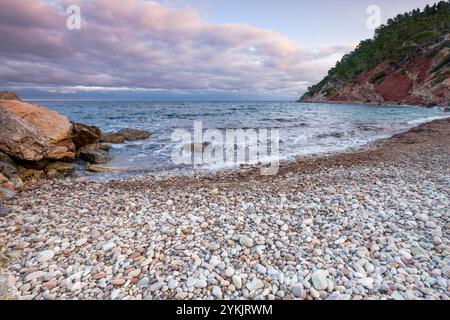 Port de Valldemossa, noto anche come Sa Marina, Valldemossa, Maiorca, isole Baleari, Spagna, Europa. Foto Stock