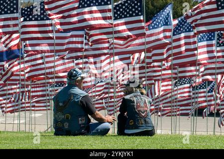 La Pepperdine University rende omaggio alla memoria di uomini e donne innocenti che hanno perso la vita nei tragici attentati contro gli Stati Uniti il 9/11/01 a New Foto Stock