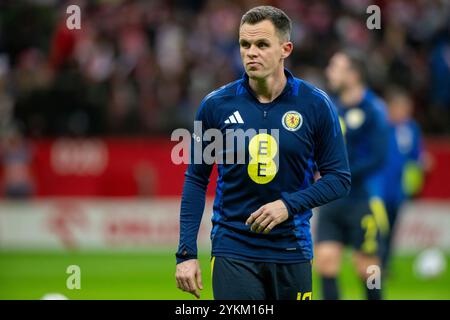 Varsavia, Polonia. 19 novembre 2024. Lawrence Shankland della Scozia durante la partita della UEFA Nations League, League A, gruppo A1 tra Polonia e Scozia al PGE National Stadium di Varsavia, Polonia, il 18 novembre 2024 (foto di Andrew Surma/ Credit: SIPA USA/Alamy Live News Foto Stock