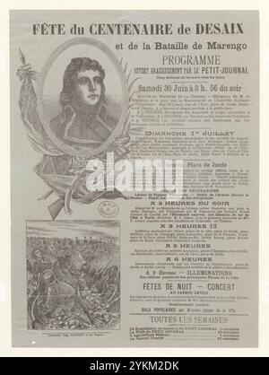 815 - Fête du centenaire de Desaix et de la Bataille de Marengo - programma offert gracieusement par le Petit-Journal. Foto Stock