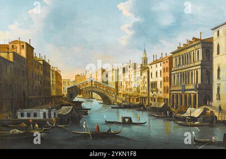 Giuseppe Bernardino Bison - Venezia, il Canal Grande con il ponte di Rialto. Foto Stock