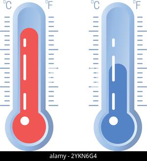 Icona del termometro o simbolo della temperatura. Illustrazione Vettoriale