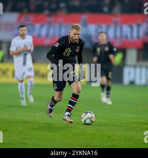 Konard Laimer (AUT) während des UEFA Nations League zwischen Österreich gegen Slowenien, AM Sonntag 17. Novembre 2024 im Ernst Happel Stadion a Vienna // Konard Laimer (AUT) durante la partita di UEFA Nations League tra Austria e Slovenia di domenica 17 novembre 2024 allo stadio Ernst Happel di Vienna. - 20241117 PD13618 credito: APA-PictureDesk/Alamy Live News Foto Stock