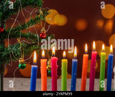 Giorno delle candele, festa dell'Immacolata Concezione della Vergine Maria. Foto Stock