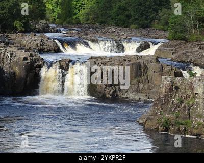 Low Force Waterfall sul fiume Tees vicino al Bowlees Visitor Centre, Middleton a Teesdale, contea di Durham Foto Stock