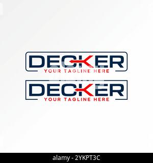 Design del logo concept grafico immagine vettoriale premium grafica testo parola grafica carattere Decker freccia indietro. Struttura dell'utensile di trasporto correlato Illustrazione Vettoriale