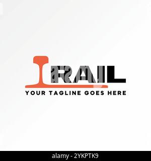 Design del logo concept grafico immagine vettoriale premium creativa testo grafico testo ferroviario carattere ferroviario ferroviario treno. Costruzione in acciaio per trasporto correlato Illustrazione Vettoriale