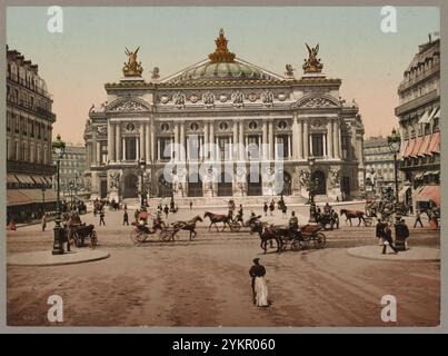 Foto d'epoca di Parigi. L'Opera. Francia. Tra il 1890 e il 1900 Foto Stock