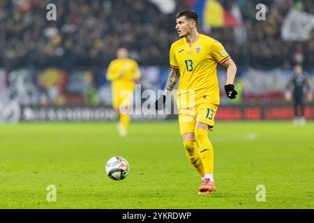 Valentin Mihaila della Romania in azione durante la partita di calcio UEFA Nations League, League C, gruppo C2 tra Romania e Cipro il 18 novembre 2024 all'Arena Nationala di Bucarest, Romania Foto Stock