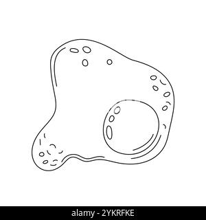 Illustrazione delle uova fritte in un semplice vettore, classico piatto per colazione ricco di proteine. Ideale per menu, poster o design incentrati sulla salute, che rappresentano un pasto nutriente e biologico Illustrazione Vettoriale