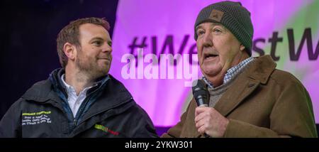 Londra, Regno Unito. 19 novembre 2024. Gli agricoltori protestano contro i cambiamenti fiscali di bilancio, Whitehall, Londra Jeremy Clarkson credito: Ian Davidson/Alamy Live News Foto Stock