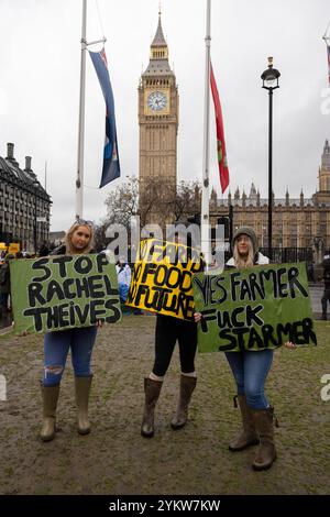 Gli agricoltori del Regno Unito a Whitehall protestarono contro i piani fiscali sulle successioni del governo laburista, Londra, Inghilterra, Regno Unito Foto Stock