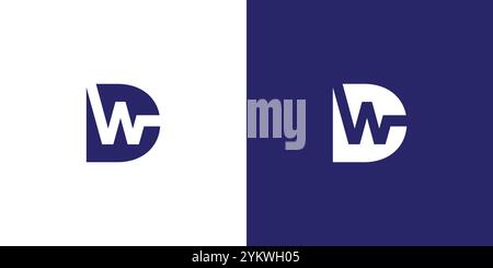Design moderno ed esclusivo con logo DW Illustrazione Vettoriale