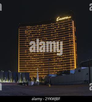 Una foto dell'Encore al Wynn Las Vegas di notte Foto Stock