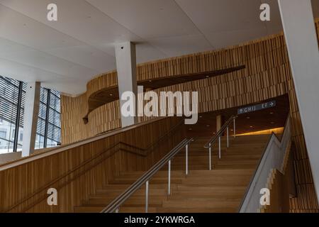 Un'immagine del design degli interni del Teatro dell'Opera di Oslo Foto Stock