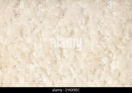 Vista macro in morbida lana beige Foto Stock