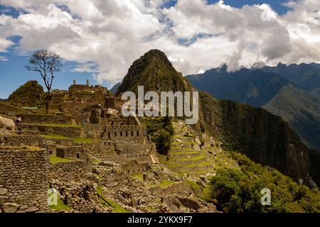 Machu Picchu, una delle sette meraviglie del mondo Foto Stock