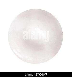 Piastra, porcellana bianca, vetreria. Illustrazione digitale acquerello. Utensile da cucina per servire piatti diversi, isolato su sfondo bianco. Per TH Foto Stock