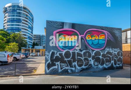Street art 'pace' a Coolangatta, Gold Coast, queensland, australia Foto Stock