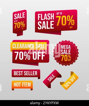 Banner di vendita o promozione per vendita al dettaglio o e-commerce. Illustrazione Vettoriale
