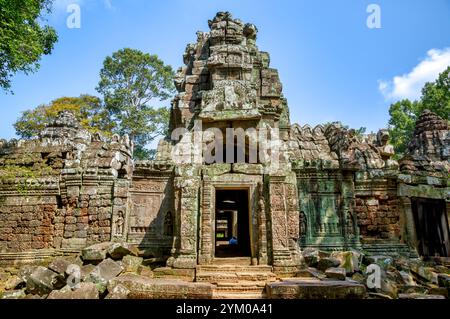 Antico tempio Ta Som ad Angkor, Siem Reap, Cambogia Foto Stock