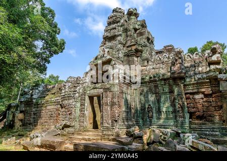 Rovine del tempio di TA Som ad Angkor, Siem Reap, Cambogia Foto Stock