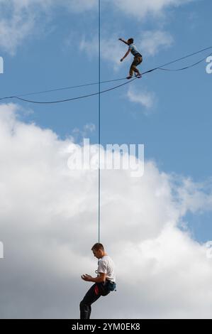 LUBIN, POLONIA - 30 SETTEMBRE 2023: , X Memorial Iwony Buczek, gara di arrampicata e camminata sul tropico Foto Stock