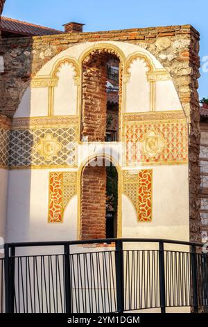 Abside mudejar del XIII secolo di San Gil. Guadalajara, Spagna. Foto Stock