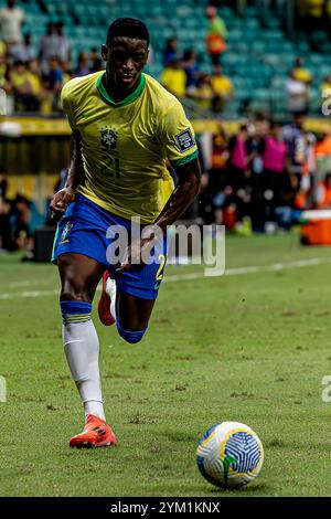 Salvador, Bahia, Brasile. 20 novembre 2024. Salvador (ba), 11/19/2024 Ã¢â‚¬' qualificazioni/brasile/uruguay/ba Ã¢â‚¬' punti salienti della partita tra brasile e uruguay, valida per il dodicesimo turno delle qualificazioni per la Coppa del mondo 2026, tenutasi nella città di salvador, questo martedì 19 novembre 2024. (Credit Image: © Pedro Paulo Diaz/TheNEWS2 via ZUMA Press Wire) SOLO PER USO EDITORIALE! Non per USO commerciale! Foto Stock