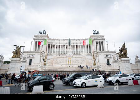 Roma, RM, Italia. 20 novembre 2024. Conferenza stampa per la conclusione del restauro delle sculture sulla facciata principale del Vittoriano, grazie al contributo di Bvlgari. (Credit Image: © Marco di Gianvito/ZUMA Press Wire) SOLO PER USO EDITORIALE! Non per USO commerciale! Foto Stock