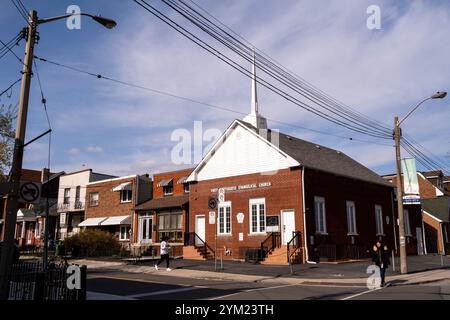 Prima chiesa evangelica portoghese a Toronto, capitale economica del Canada, nella provincia dell'Ontario, il 19 aprile 2023. Primo porto eglise evangelique Foto Stock