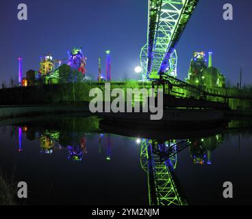 Landschaftspark Nord, stillgelegtes Huettenwerk, Duisburg, Nordrhein-Westfalen, Deutschland Foto Stock