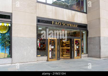 Un negozio FAO Schwarz sulla Fifth Ave. A New York City, USA. Foto Stock