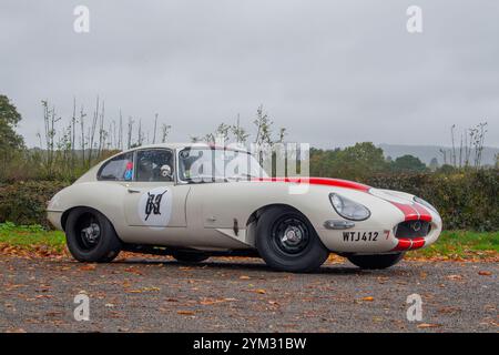 Jaguar e Type serie 2 1969 modificata per le corse Foto Stock