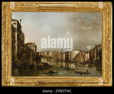 Vista sul Canal grande verso Rialto. Francesco guardi. c. 1785. Foto Stock