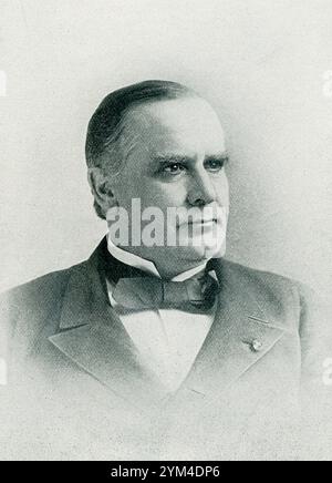 William McKinley (– 1901) è stato il 25° presidente degli Stati Uniti d'America, dal 1897 fino al suo assassinio nel 1901. Membro del Partito Repubblicano, guidò un riallineamento che rese i Repubblicani in gran parte dominanti negli stati industriali e a livello nazionale per decenni. Foto Stock