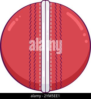 Colore della vista frontale della palla da cricket Illustrazione Vettoriale