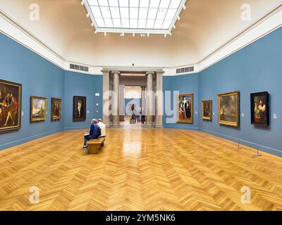 Vista di una delle camere, gallerie con dipinti del Vecchio Maestro sulle pareti. Al Legion of Honor Art Museum di San Francisco, California. Foto Stock