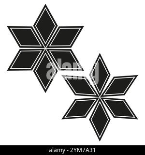 Icona a forma di stella. Forma geometrica a rombo. Simbolo astratto della stella. Progettazione vettoriale. Illustrazione Vettoriale